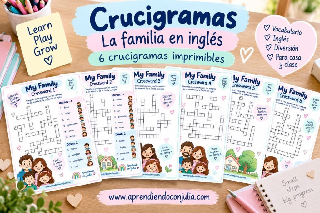 CRUCIGRAMAS DE LA FAMILIA EN INGLÉS