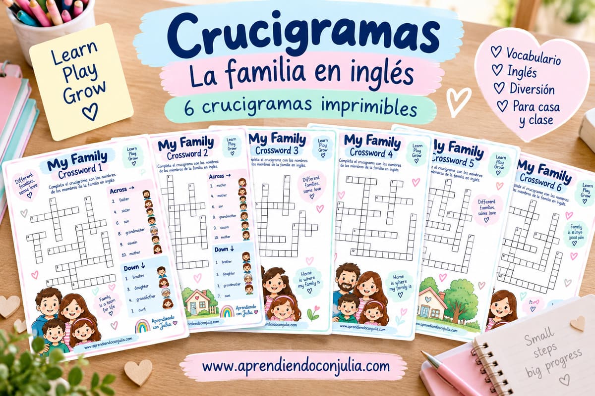 CRUCIGRAMAS DE LA FAMILIA EN INGLÉS