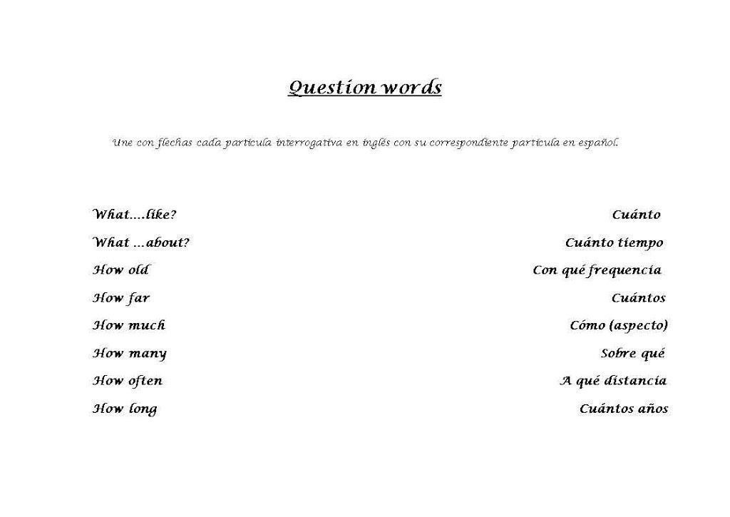 Question Words 2