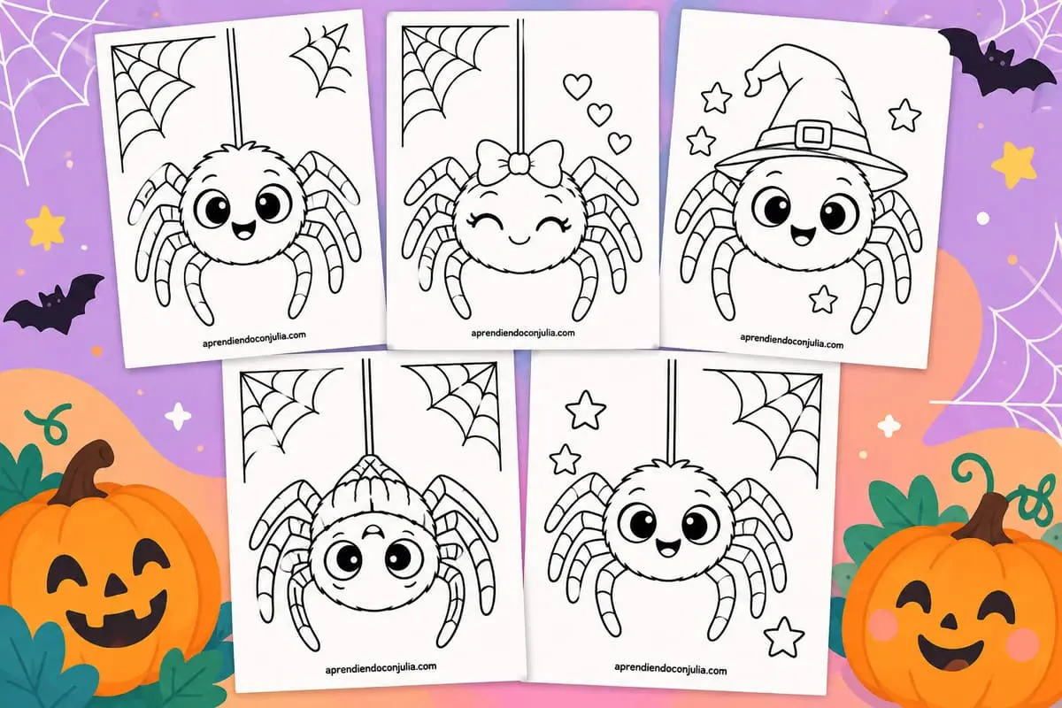 arañas-de-Halloween-para-colorear