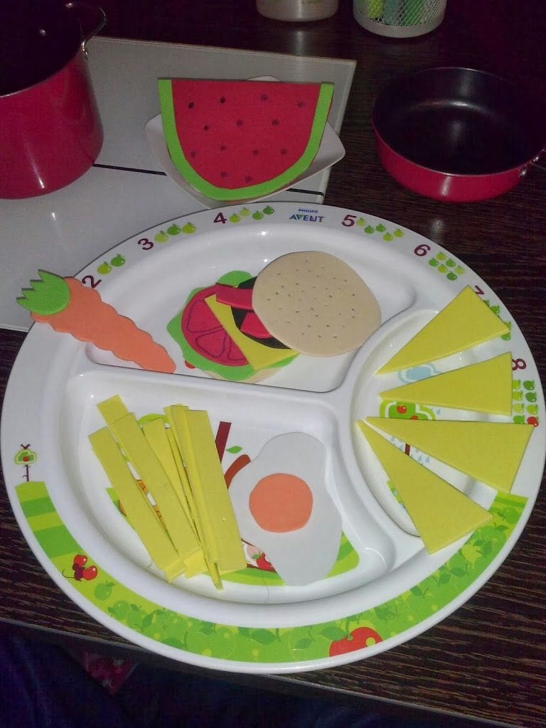 comidas de goma eva manualidad para niños