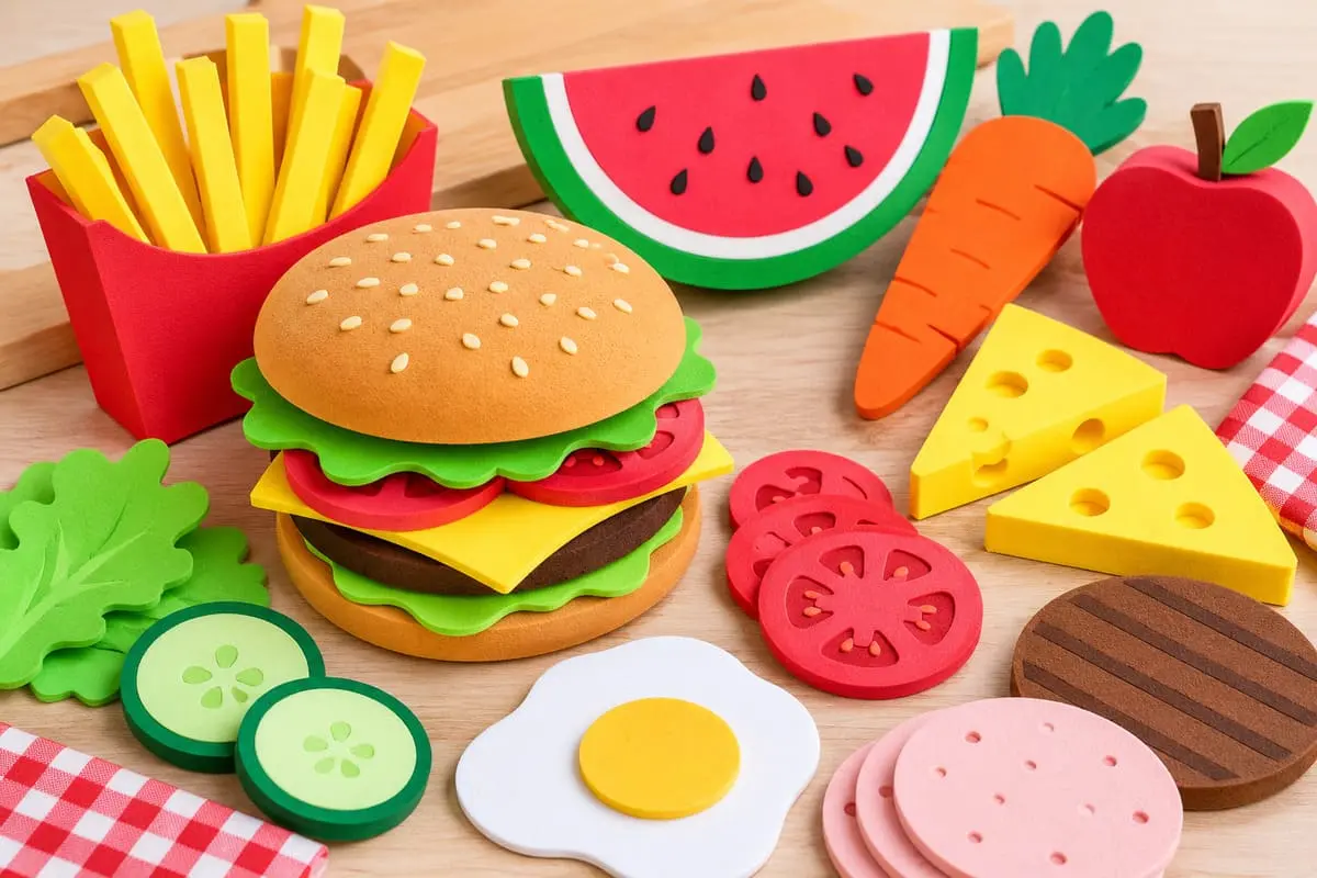 manualidades-para-niños-comida-con-goma-eva-y-fieltro-ejemplos
