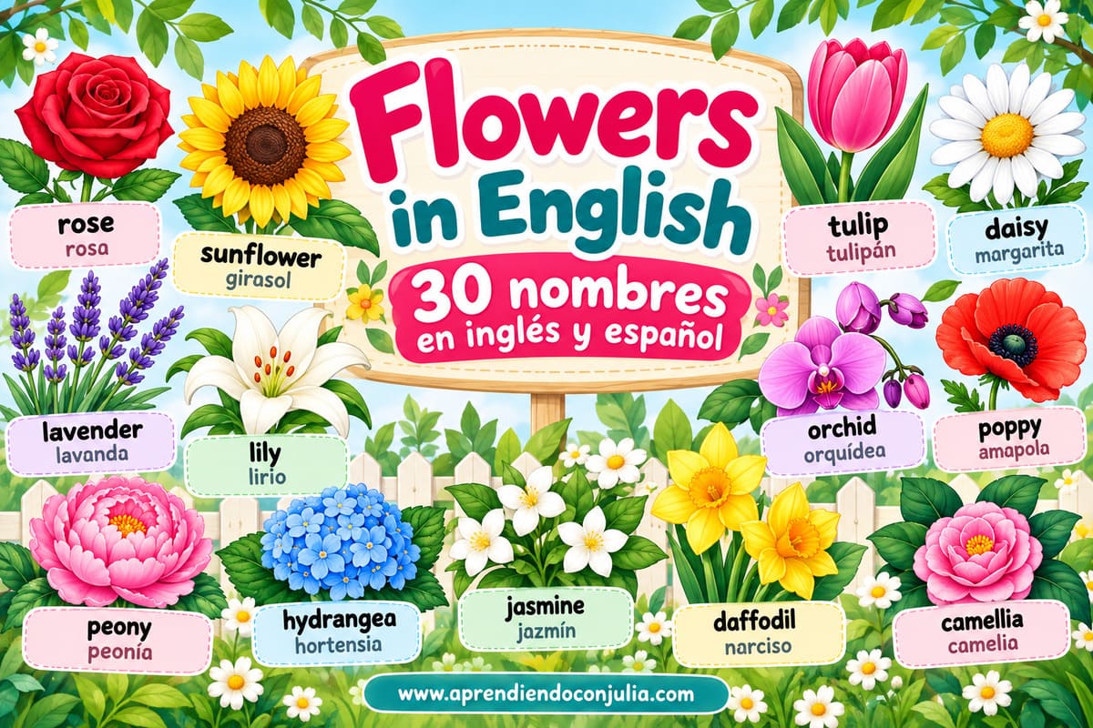 nombres de flores en inglés y español para niños