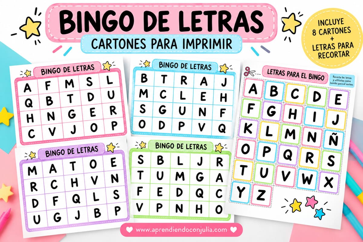 Bingo de letras para imprimir