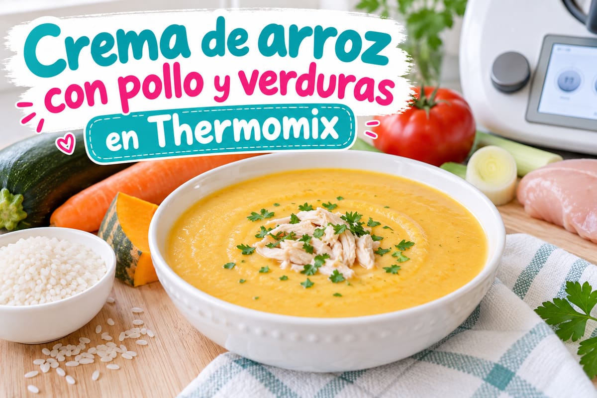 Crema de arroz con pollo en Thermomix
