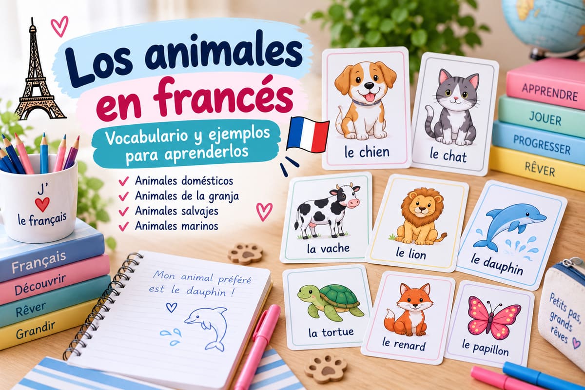 animales en francés poster imprimir