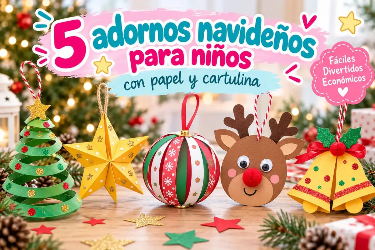 5 adornos navideños de papel