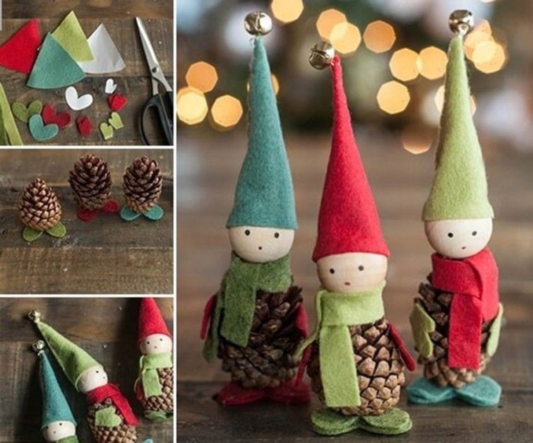 Decorar piñas de Navidad - Aprendiendo con Julia
