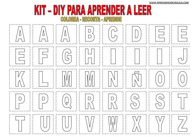 Recortable – imprimible para aprender a leer KIT DIY