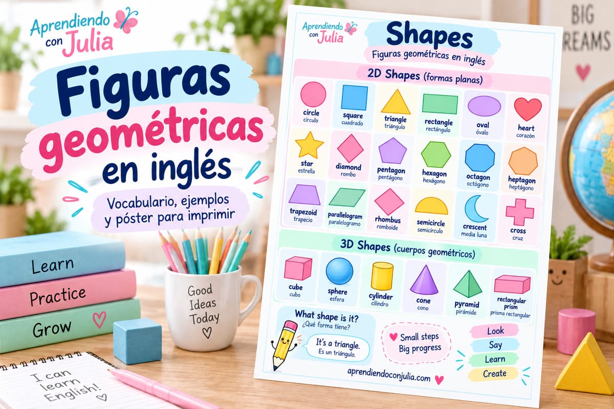 figuras geométricas en inglés PÓSTER