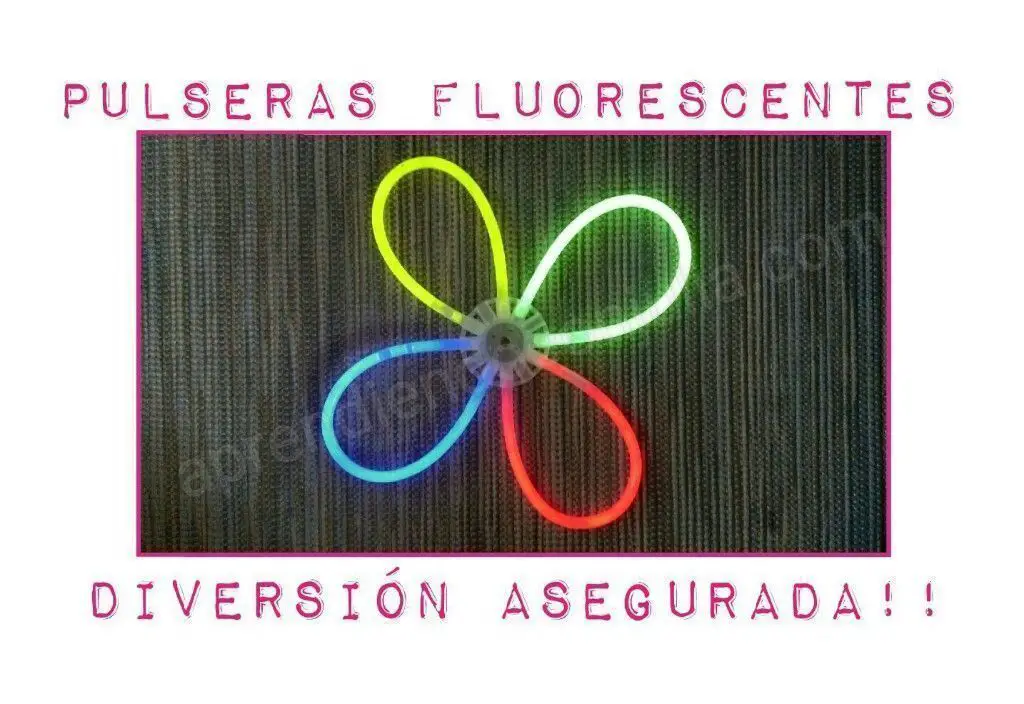 Pulseras fluorescentes de colores para divertir a niños y mayores.