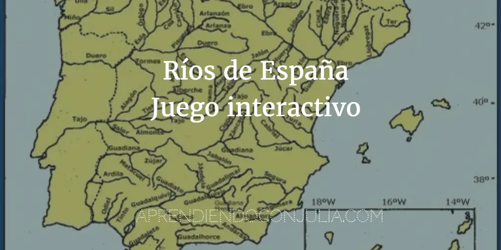 Ríos de España. Juego interactivo para aprenderlos.