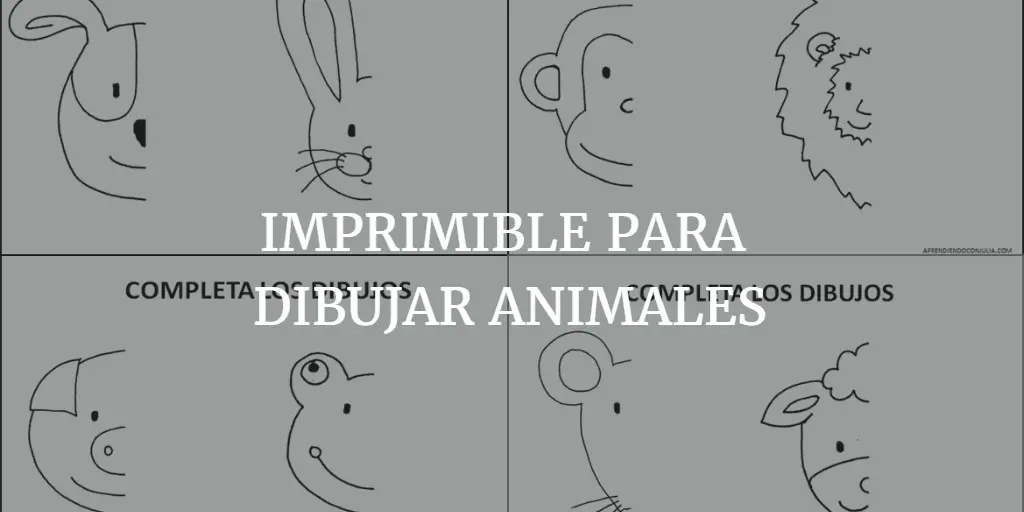 Imprimible para niños: dibujar animales y trabajar la simetría -  Aprendiendo con Julia