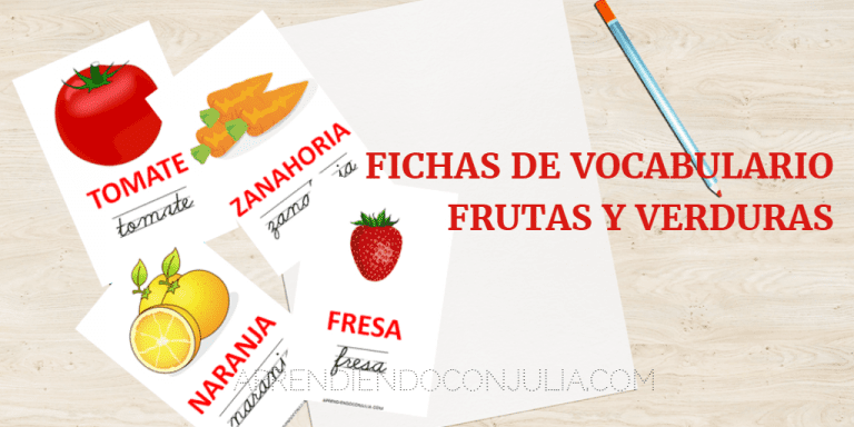 Fichas imprimibles de vocabulario: Frutas y verduras - Aprendiendo con ...