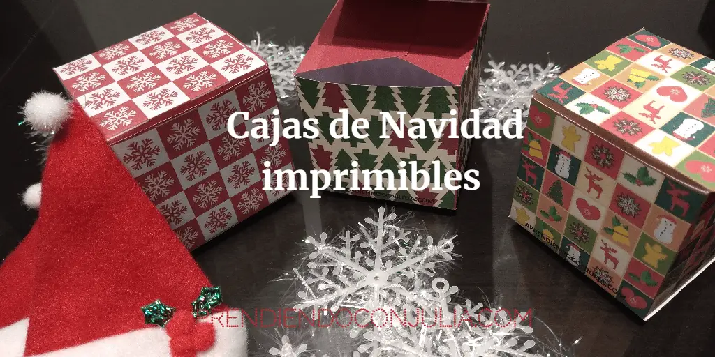 golondrina Latón Vástago Cajas de Navidad imprimibles para regalos y decorar - Aprendiendo con Julia