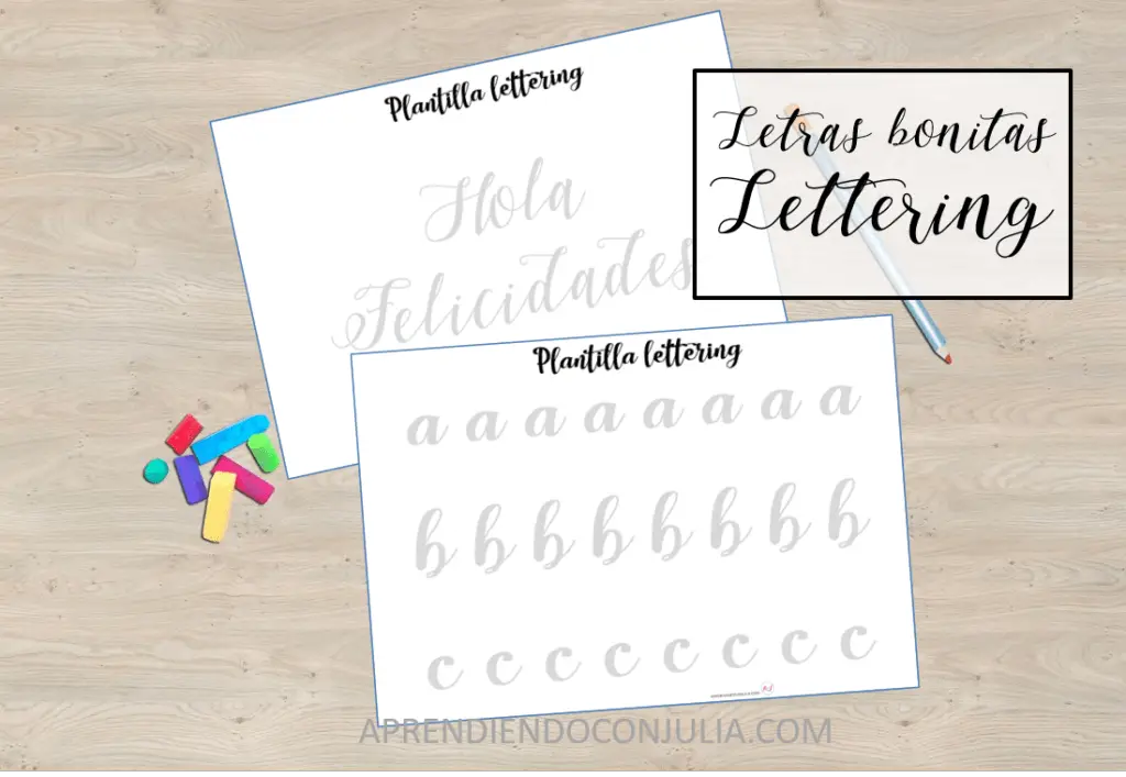 Decoración de letras bonitas y lettering con plantilla para imprimir
