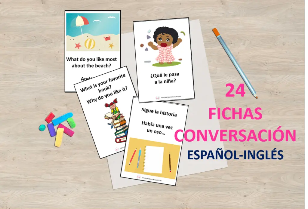 Fichas – Tarjetas de conversación para niños ( Español – Inglés)