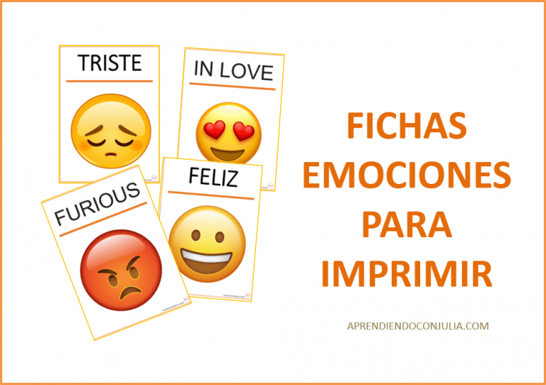 Fichas o tarjetas de emociones para imprimir con emojis. Español e ...