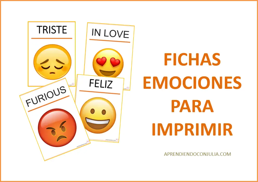 Fichas O Tarjetas De Emociones Para Imprimir Con Emojis Español E