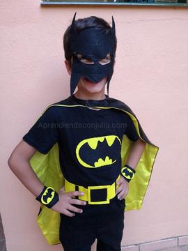etiqueta fuego Carrera Disfraz casero de Batman para niño/a - Aprendiendo con Julia