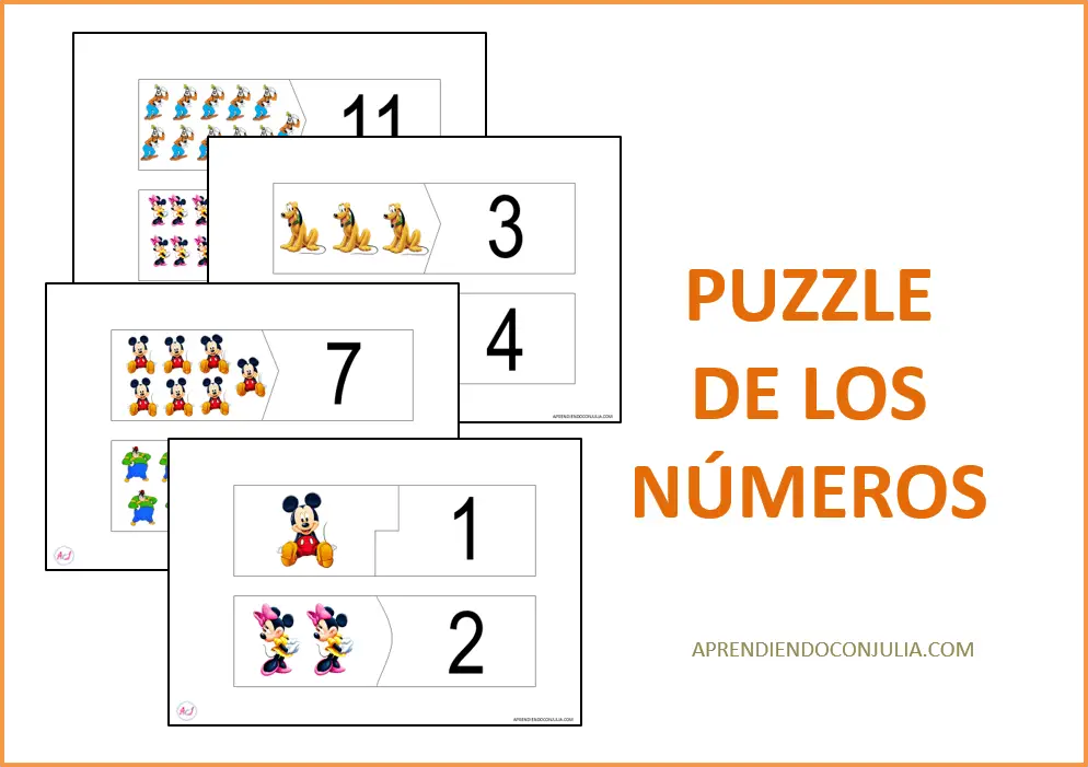 Puzzle de los números para Del 1 14 - Aprendiendo con Julia