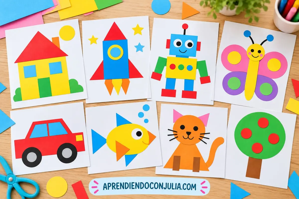 Dibujos con figuras geométricas para niños