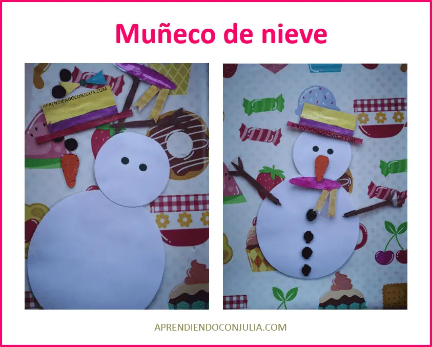 muñeco de nieve con adornos velcro para plastificar manualidad niños navidad.jpg