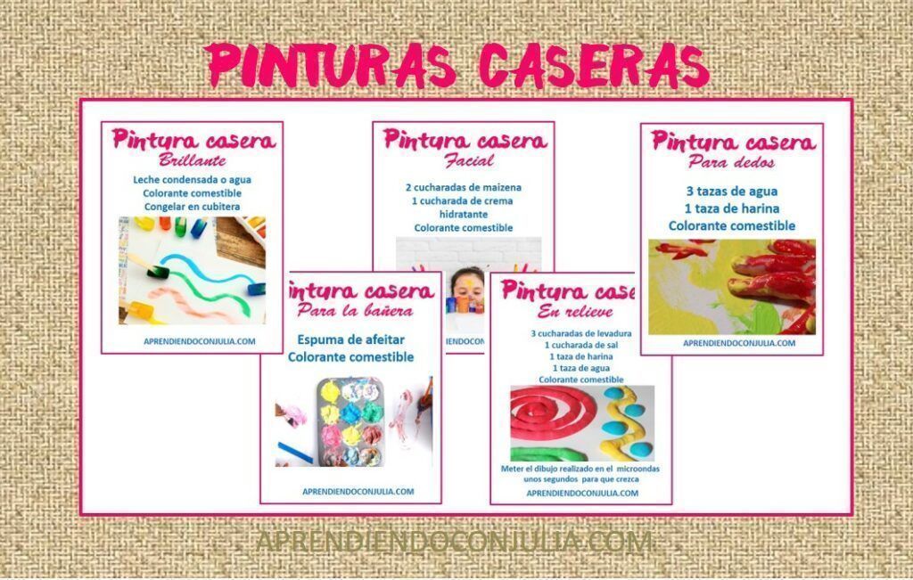 PINTURAS CASERAS PARA NIÑOS RECETAS