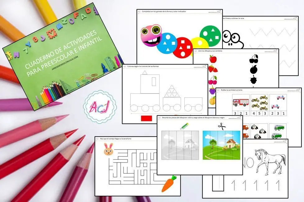 Cuaderno de actividades para preescolar e infantil para imprimir -  Aprendiendo con Julia