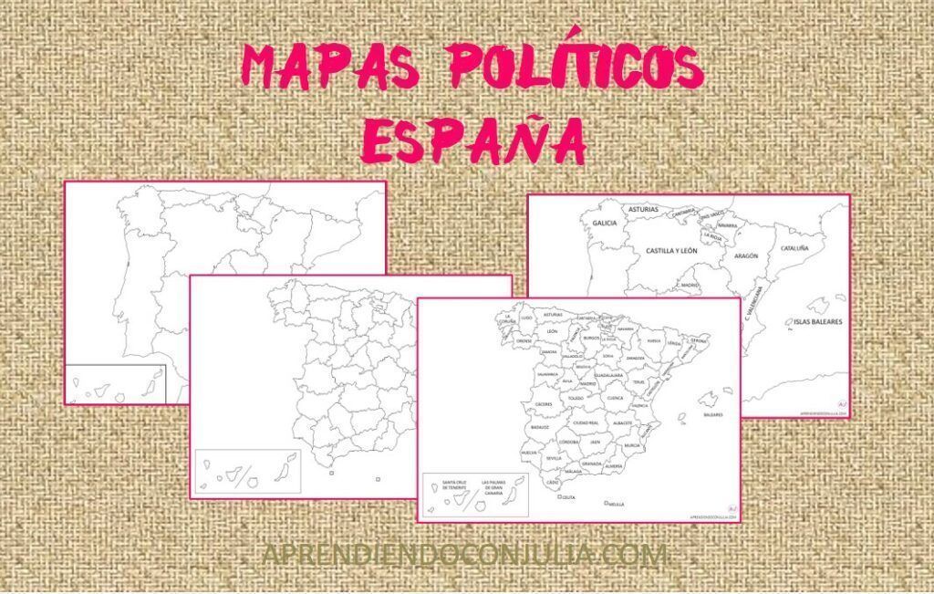MAPAS POLITICOS DE ESPAÑA PARA IMPRMIR Y JUEGO