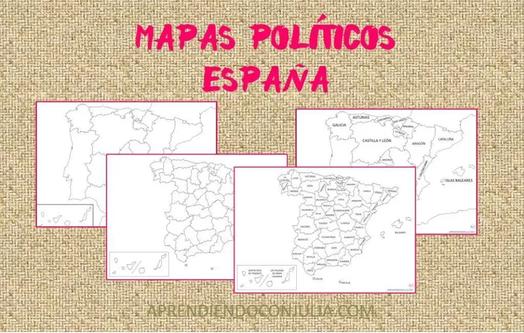 Mapa político de España: juego+ imprimible