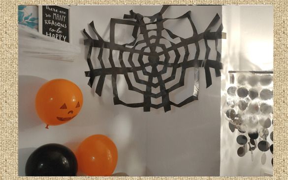 Tela de araña. Manualidad fácil de Halloween.