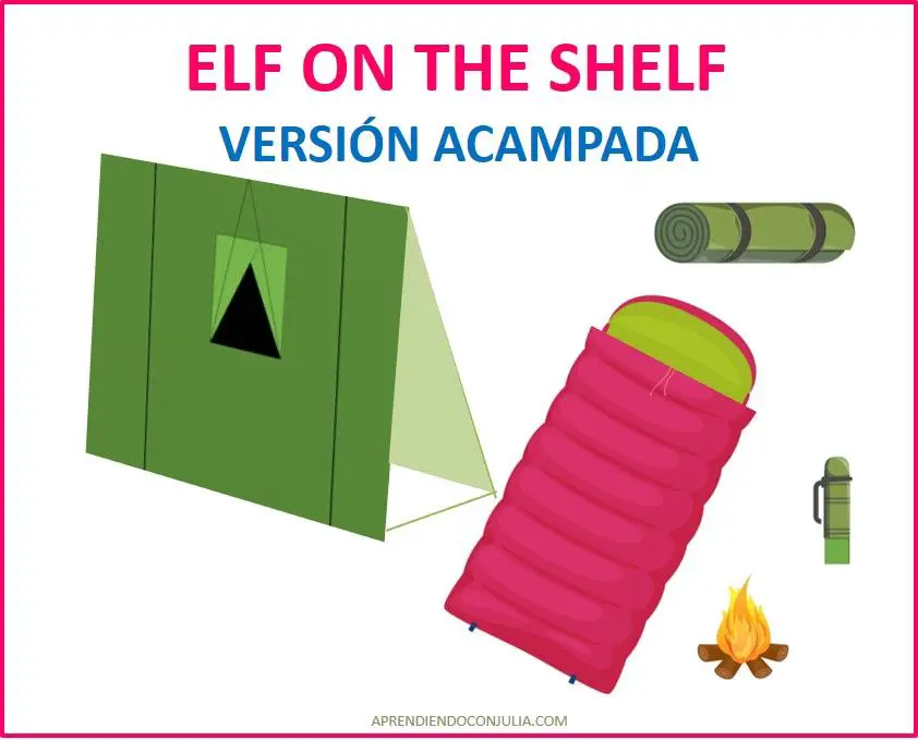 Elf on the shelf versión acampada imprimible gratis