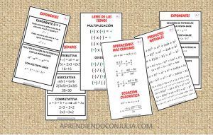 LLAVERO FÓRMULAS DE ÁLGEBRA PARA IMPRIMIR