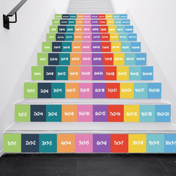 vinilo educativo escaleras tablas de multiplicar