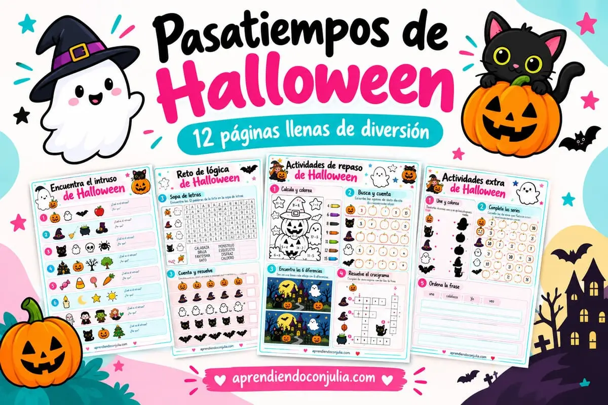 Pasatiempos de Halloween para niños y adolescentes para imprimir gratis