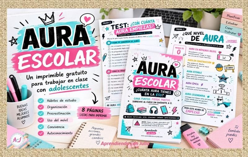 cuaderno imprimible de aura escolar