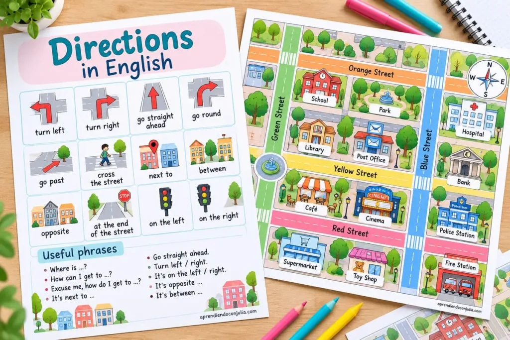 direcciones en inglés