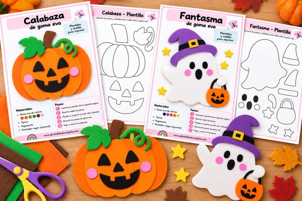 plantillas para goma eva y fieltro de halloween