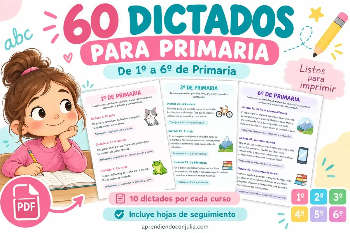 Dictados para Primaria de 1º a 6º para imprimir